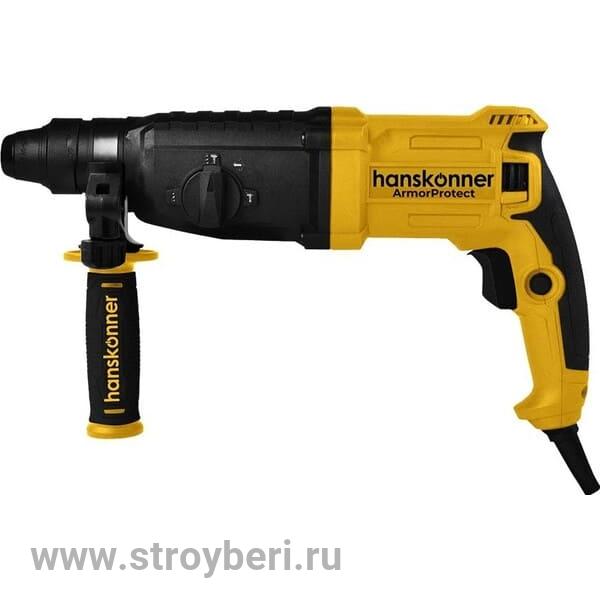 HRH0928MLRE Перфоратор Hanskonner, 850Вт, 28мм, 3.2Дж,0-1160об/мин,МЕТАЛЛ РЕДУКТОР,4м каб, кейс