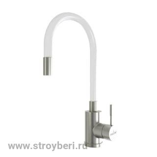 Смеситель для кухни 35k MIXLINE MLSS-0325 БЕЛЫЙ гибкий силиконовый излив