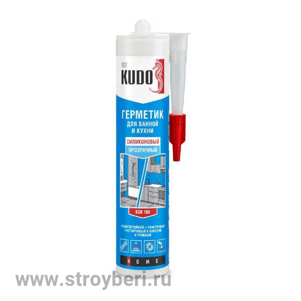 KSK-180 Герметик для ванной и кухни KUDO HOME силиконовый прозрачный 280мл