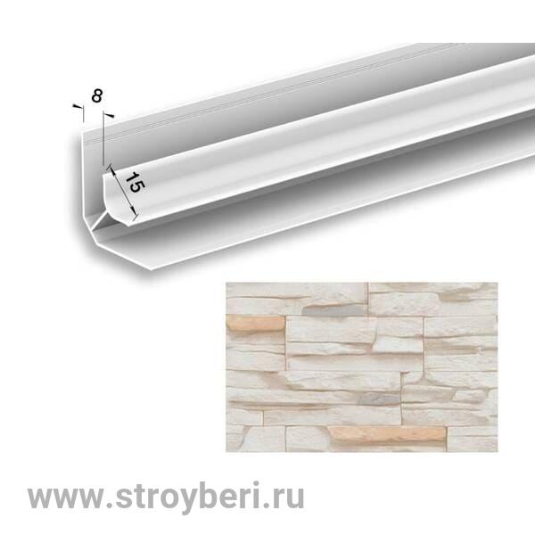 Угол внутренний для панелей 8мм 2,7м 'Идеал Ламини', 183 Сланец светло-бежевый