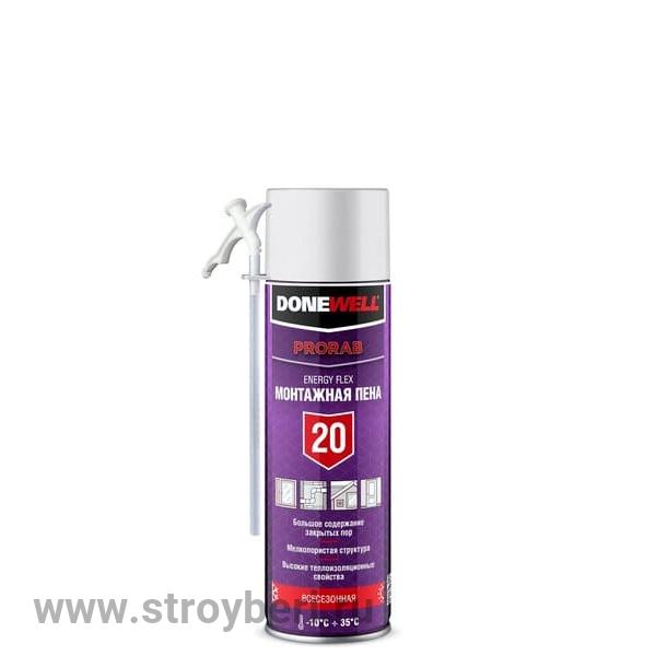 DPH06U20 Пена полиуретановая монтажная бытовая DONEWELL ENERGY FLEX 20 всесезонная 650 мл