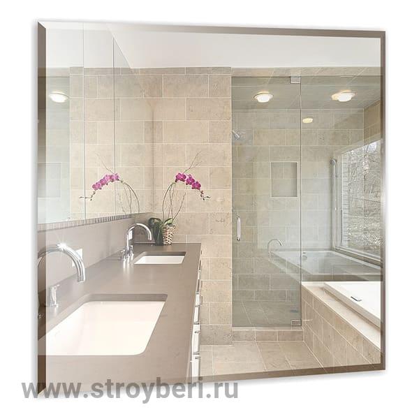 Зеркало MIXLINE 'Квадрат' 530*530 б/полки с фацетом