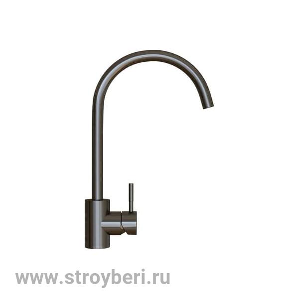 Смеситель для кухни 35k MIXLINE MLSS-0303BL трубчатый излив, ЧЕРНЫЙ ГРАФИТ