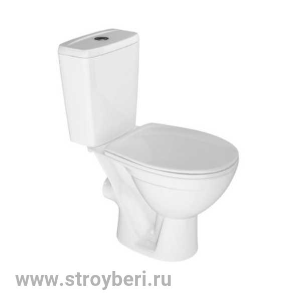 Унитаз-компакт 'Соло Люкс м/лифт' белый (гориз, нижн, сид. полип. м/лифт, 2-кн.арм.) (Rosa)