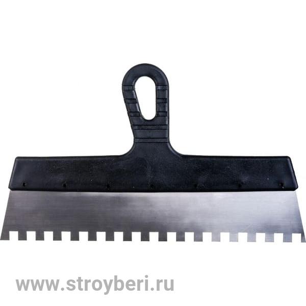 35239 Шпатель фасадный 350мм нержавеющий зубчатый 10мм (10)