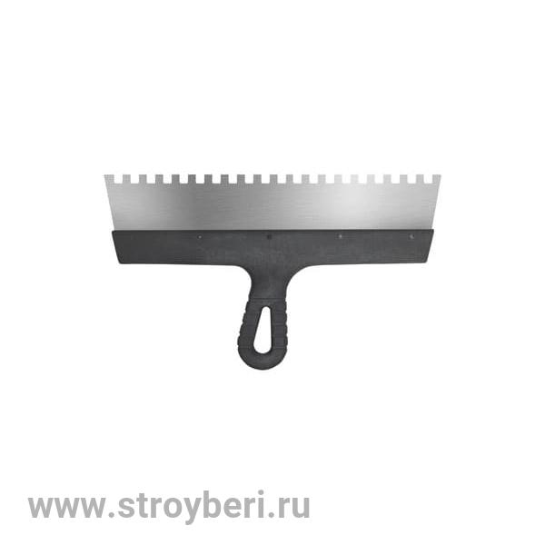 35234 Шпатель фасадный 350мм нержавеющий зубчатый 8мм (10)