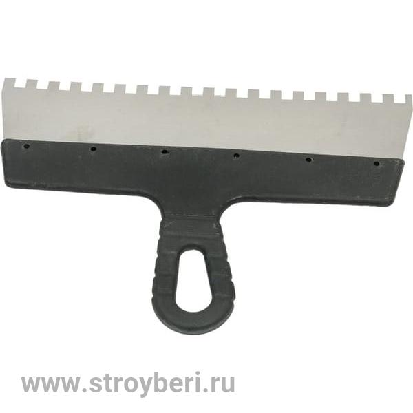 35233 Шпатель фасадный 300мм нержавеющий зубчатый 8мм (10)