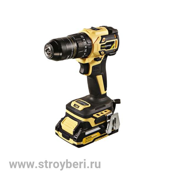 HCD2065BLIC Дрель акк б/щ уд Hanskonner PLATINUM, 18В, 1BatterySystem, 65Нм, 2х2Ач,13мм,кейс HS