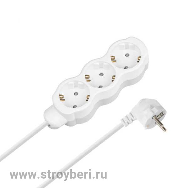 SQ1303-4055 Удлинитель бытовой 'Люкс' 3 гнезда, 3 м, с/з, с з/ш, ПВС 3х1,5 мм2, 16 А, 250 В, 3700 Вт