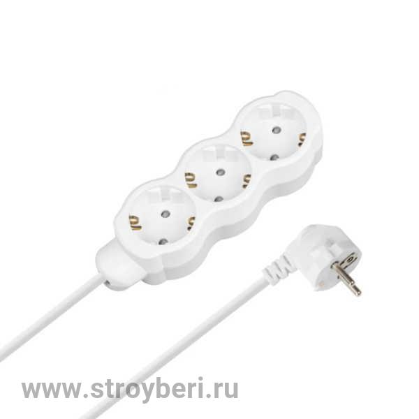 SQ1303-4056 Удлинитель бытовой 'Люкс' 3 гнезда, 5 м, с/з, с з/ш, ПВС 3х1,5 мм2, 16 А, 250 В, 3700 Вт