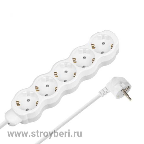 SQ1303-4023 Удлинитель бытовой 'Люкс' 5 гнезд, 3 м, с/з, с з/ш, ПВС 3х0,75 мм2, 10 А, 250 В, 2400 Вт