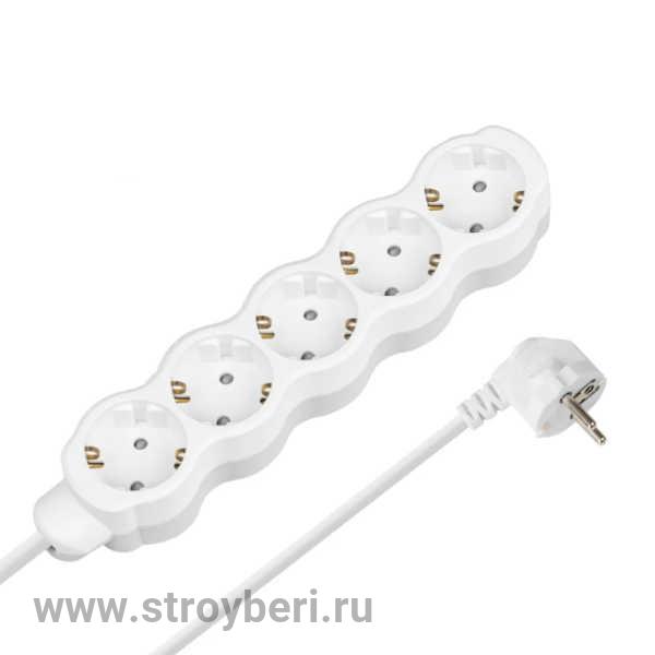 SQ1303-4063 Удлинитель бытовой 'Люкс' 5 гнезд, 3 м, с/з, с з/ш, ПВС 3х1,5 мм2, 16 А, 250 В, 3700 Вт