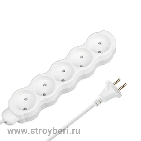 SQ1303-4013 Удлинитель бытовой 'Люкс' 5 гнезд, 5 м, б/з, с з/ш, ПВС 2х0,75 мм2, 6 А, 250 В, 1400 Вт