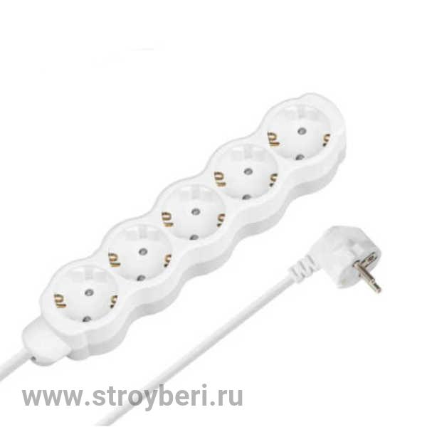 SQ1303-4024 Удлинитель бытовой 'Люкс' 5 гнезд, 5 м, с/з, с з/ш, ПВС 3х0,75 мм2, 10 А, 250 В, 2400 Вт