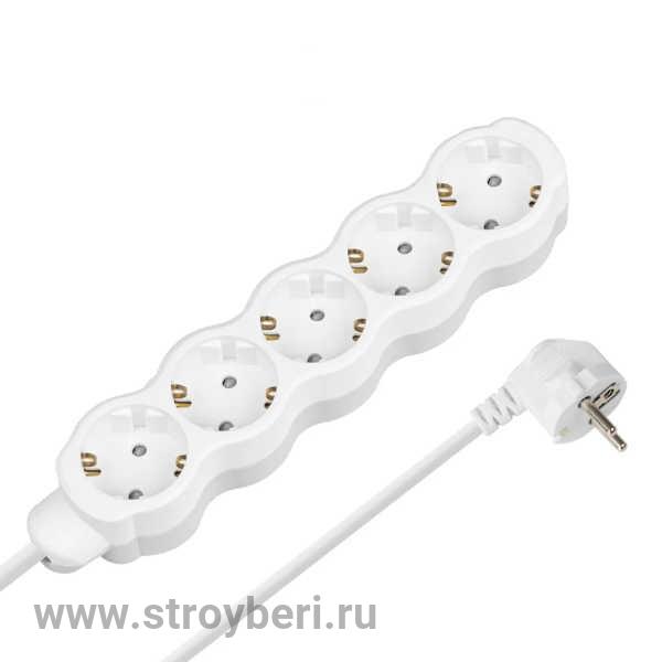 SQ1303-4064 Удлинитель бытовой 'Люкс' 5 гнезд, 5 м, с/з, с з/ш, ПВС 3х1,5 мм2, 16 А, 250 В, 3700 Вт