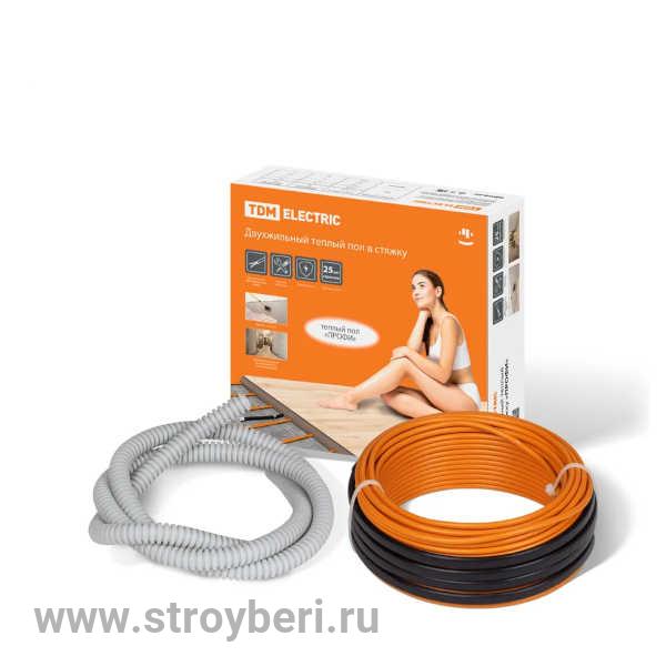 SQ2501-0017 Двухжильный теплый пол в стяжку 'ПРОФИ', 41 м, 800 Вт, S укладки 4,7-6,7 м², TDM