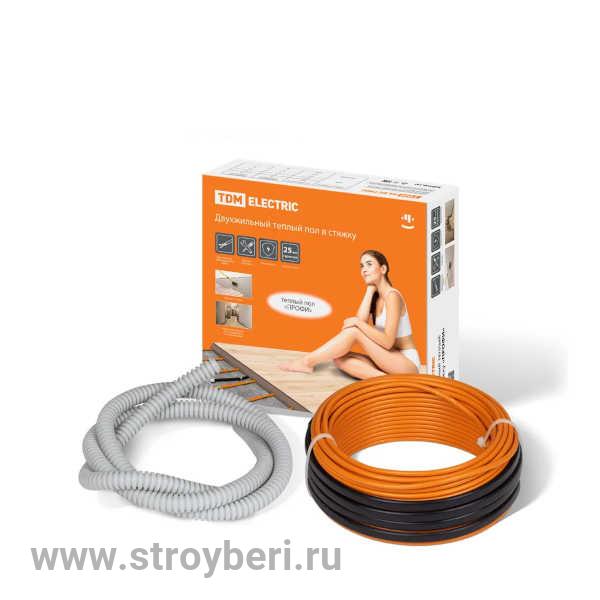 SQ2501-0018 Двухжильный теплый пол в стяжку 'ПРОФИ', 51 м, 1000 Вт, S укладки 5,9-8,3 м², TDM