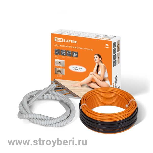 SQ2501-0019 Двухжильный теплый пол в стяжку 'ПРОФИ', 63 м, 1300 Вт, S укладки 7,6-10,8 м², TDM
