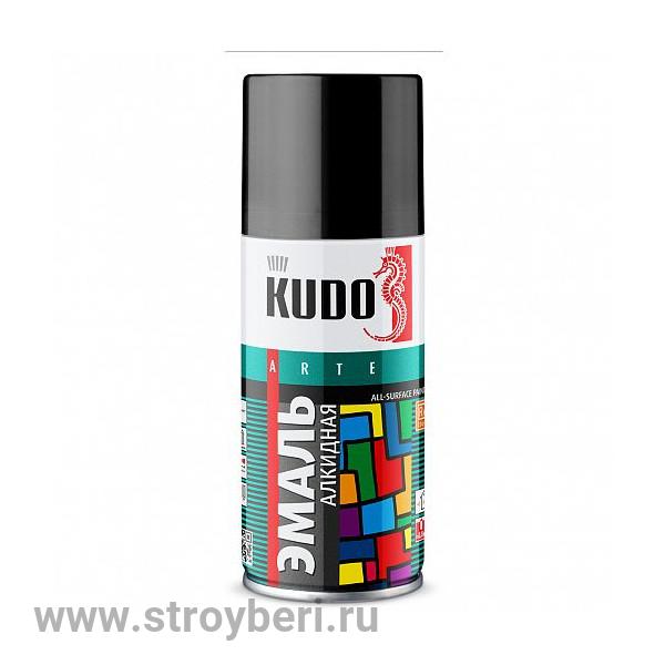 KU-1002.1 Аэрозольная краска КУДО RAL 9005 черная глянцевая 0.21л