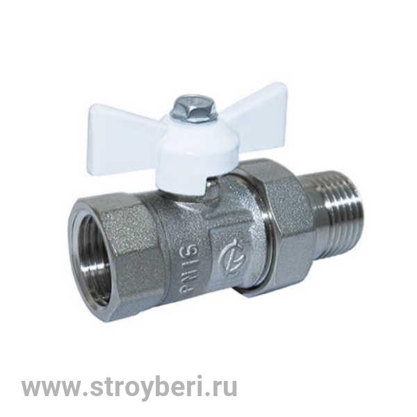 Кран шаровой со сгоном 1/2'' бабочка  11б27п1 Практик 132 ГАЛЛОП