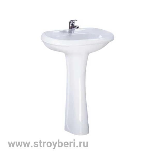 Раковина керамическая с пьедесталом 32212 EX (560*430*160) с мыльницей