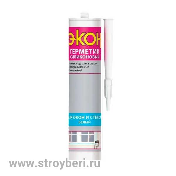 2229156 Герметик Силикон Для Окон и Стекол ЭКОН (бел)280мл