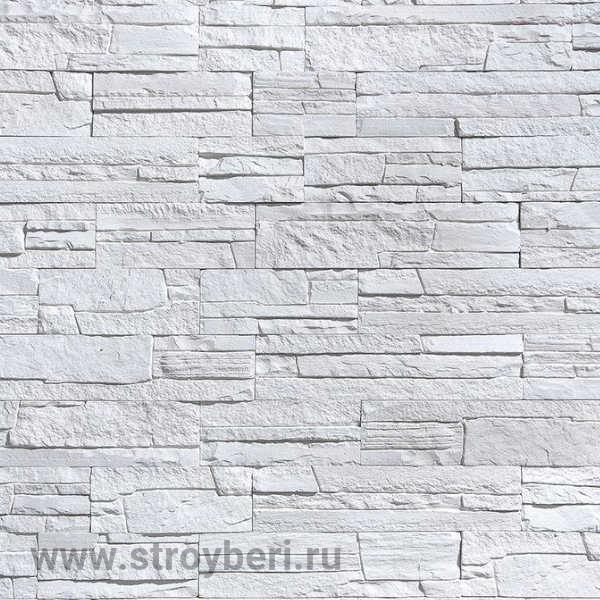 Искусственный камень 'Сланец Классический' (белый) 0,87кв.м.