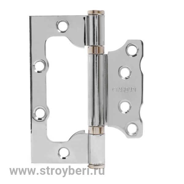 СТАНДАРТ 100х75х2,5мм 2BB CP хром Петля накладная без врезки 1 шт (100,20)