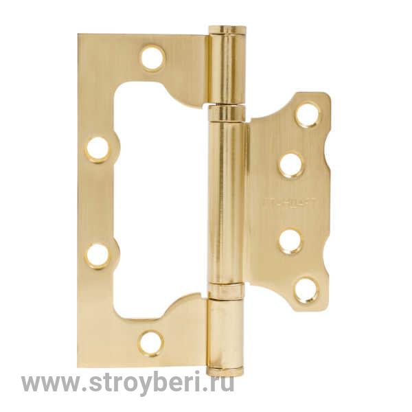 СТАНДАРТ 100х75х2,5мм 2BB SBP мат.латунь Петля накладная без врезки 1 шт (100,20)