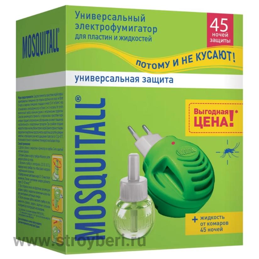 MOSQUITALL Комплект фумигатор+жидкость 45ночей Универсальная защита от комаров (6) 13195 / 490797