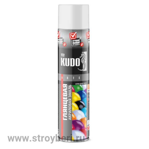 KU-A9003.3 Аэрозольная акриловая краска КУДО RAL 9003 белая высокоглянцевая 0.8л