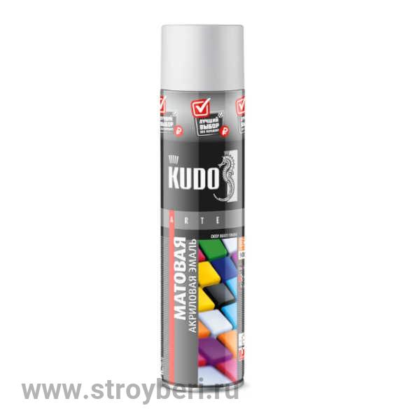 KU-A9003М.3 Аэрозольная акриловая краска КУДО RAL 9003 белая матовая 0.8л