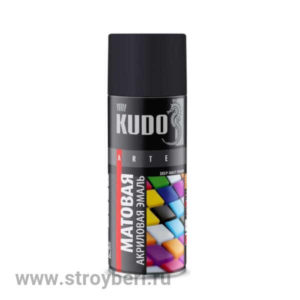 KU-A9005М.3 Аэрозольная акриловая краска КУДО RAL 9005 черная матовая 0.8л