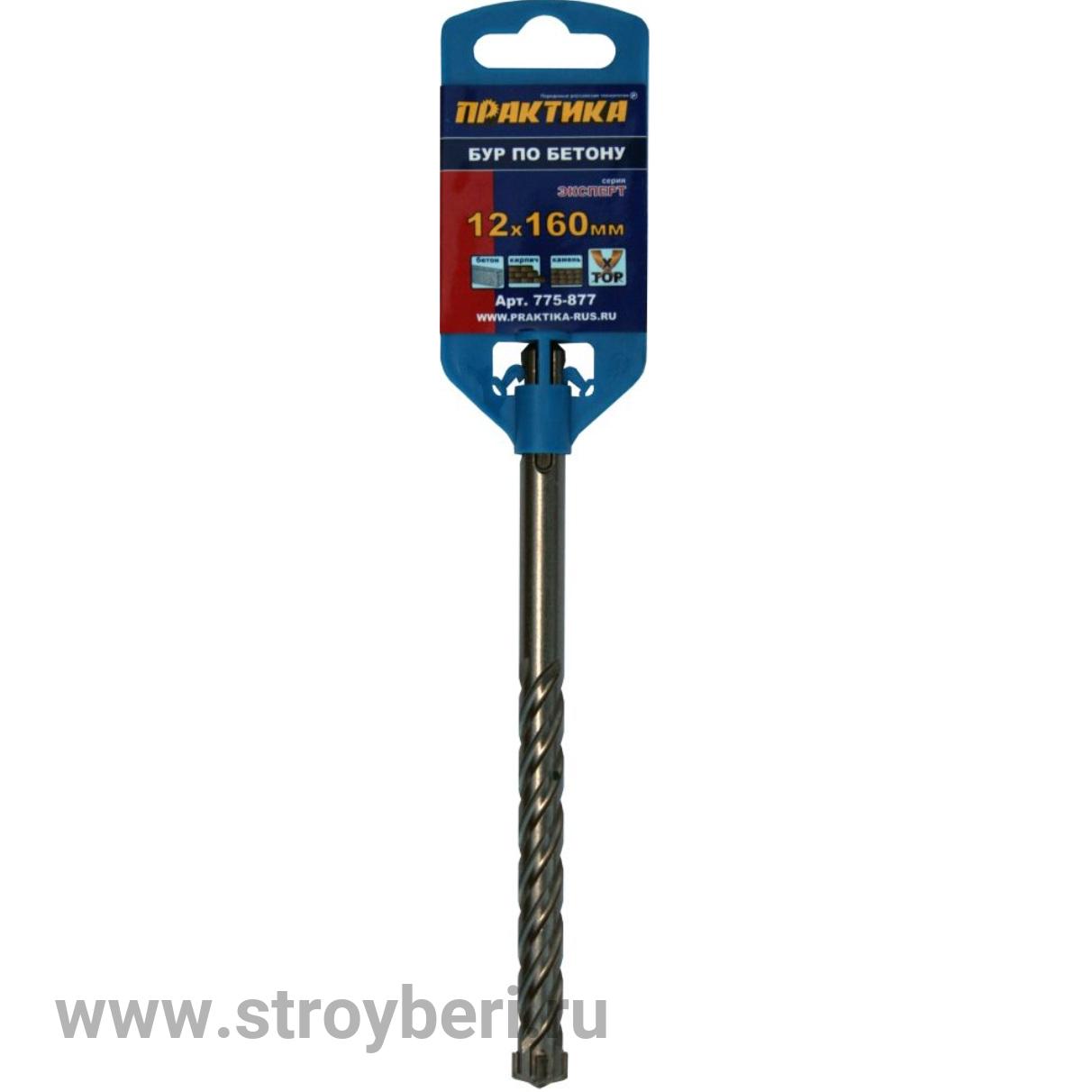 775-877 Бур SDS-plus ПРАКТИКА  12 х 100/160 мм, Х-тип серия 'Эксперт' по бетону