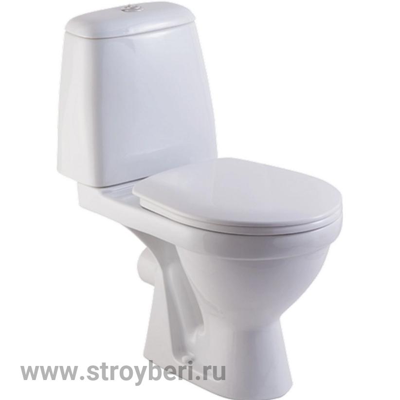 Унитаз-компакт 'Премьер-ЛЮКС' (гориз, нижн, сид.полип. м/лифт, 2-кн.арм.) (Rosa)