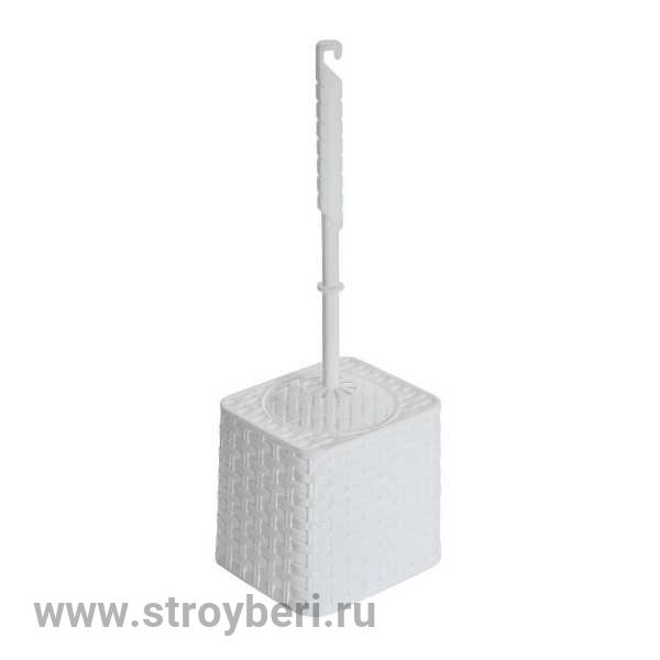 Набор для унитаза (ерш+подставка) квадратный РОТАНГ белый