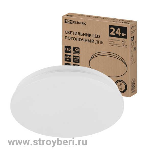 SQ0329-9014 Светильник LED потолочный ДПБ 01, 24 Вт, 6000 К, Классика, TDM
