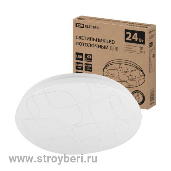 SQ0329-9017 Светильник LED потолочный ДПБ 03, 24 Вт, 4000 К, Геометрия, TDM