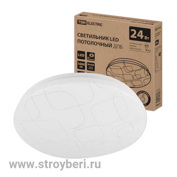SQ0329-9018 Светильник LED потолочный ДПБ 03, 24 Вт, 6000 К, Геометрия, TDM
