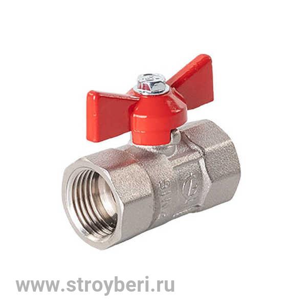 Кран шаровой 1/2'' вн/вн бабочка Практик 130  ГАЛЛОП никель