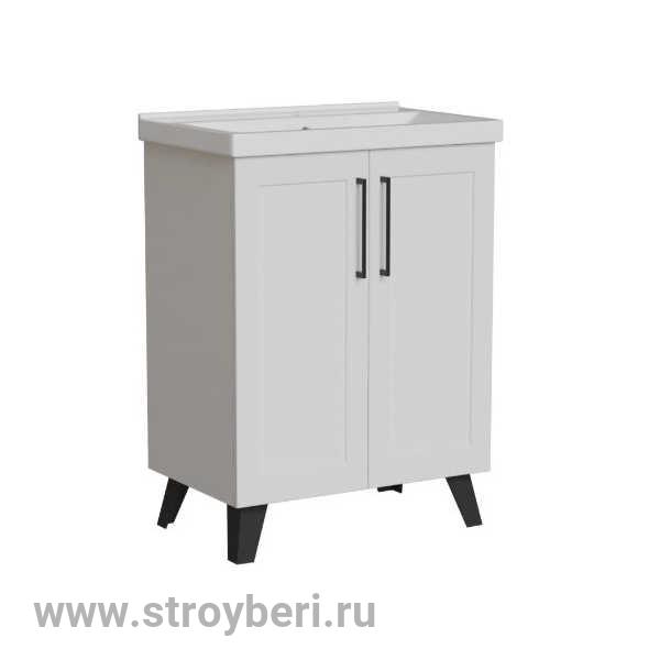 Тумба д/ванной 'РИФ-60' 2 створки белый под рак.'Fest- 60' мебельный (Sanita Luxe)(ПВХ)