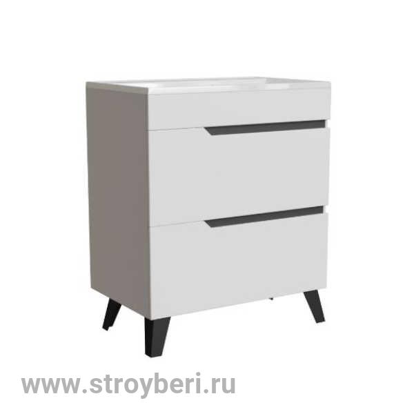 Тумба д/ванной 'ОРИОН-70' 2 ящика белый/графит под рак.'ЛАЙН 70' мебельный (MIXLINE) (ПВХ)