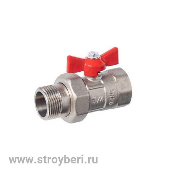 Кран шаровой со сгоном 3/4'' бабочка 11б27п1 Практик 132 ГАЛЛОП