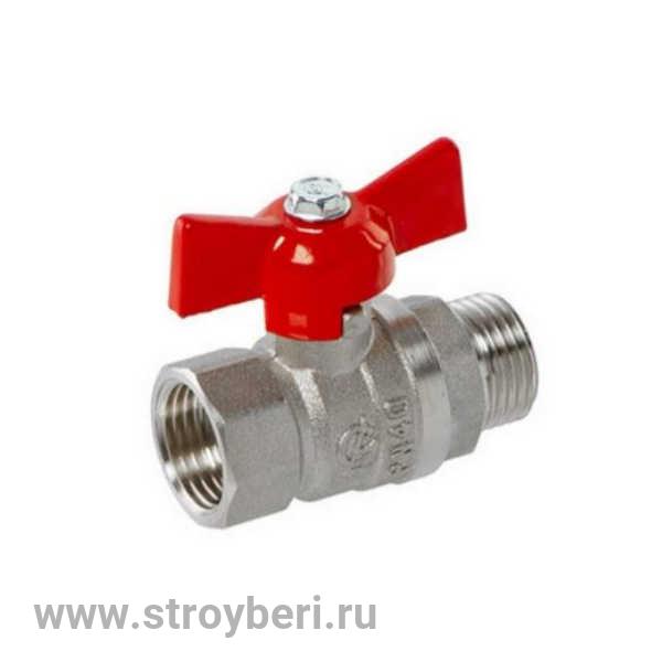 Кран шаровой 1/2'' вн/нар бабочка 11б27п1 Стандарт 231 ГАЛЛОП никель PN40