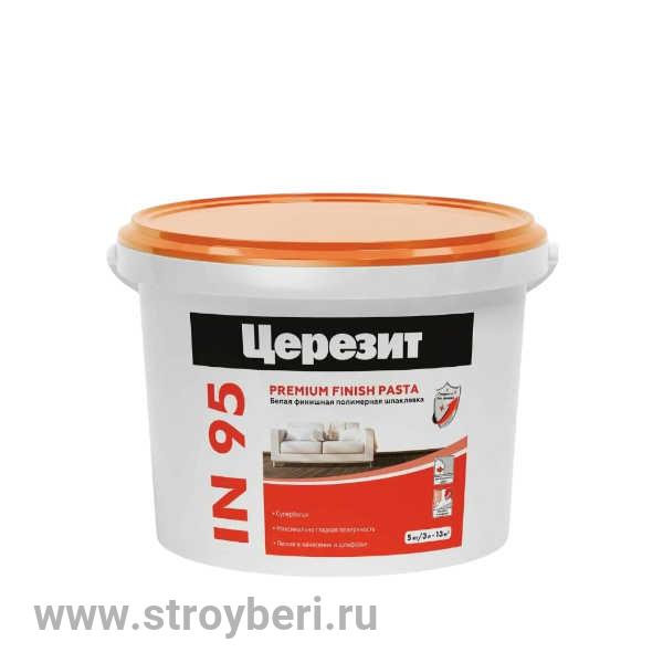 Готовая универсальная финишная супербелая шпаклевка Церезит IN-90/5кг