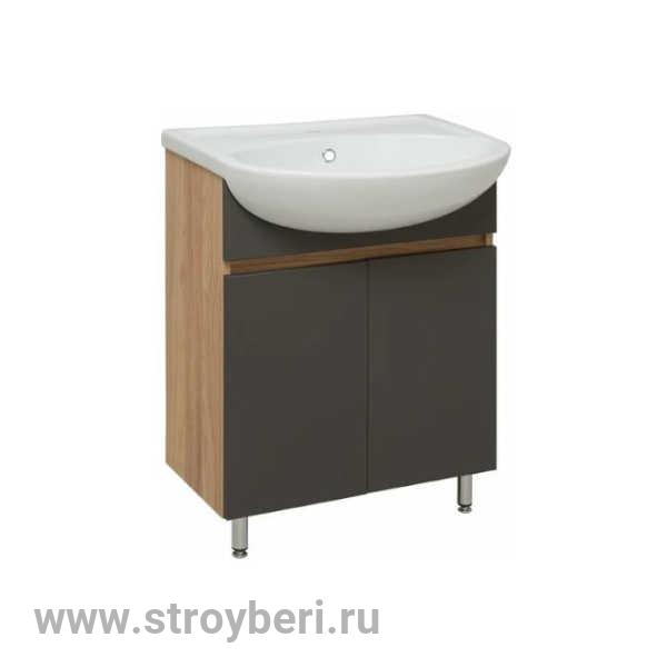 Тумба 'Лада 60' /графит/лиственница под умывальник Уют 60