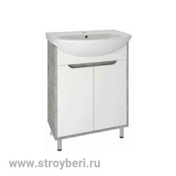 Тумба 'Эко 60' /серый бетон/ под умывальник Уют 60