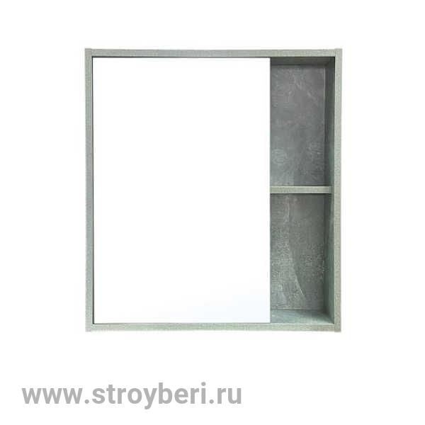 Шкаф зеркальный навесной 'Эко 60' серый бетон