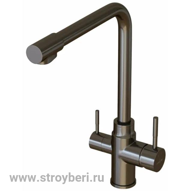 Смеситель для кухни 35k MIXLINE MLSS-0320BL подкл.к фильтру, п/гайку ЧЕРНЫЙ ГРАФИТ