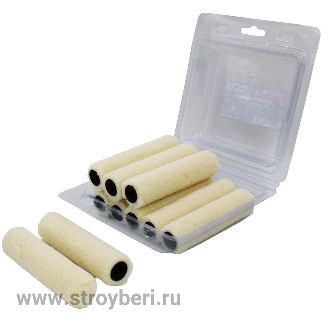 505-1100 Набор роликов DECOR велюр 100 мм, 10 шт, блистер (24шт/48 шт)